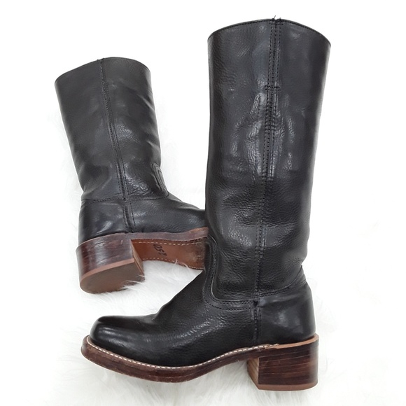 fyre Shoes - FRYE Campus 14L black leather square toe boots 6